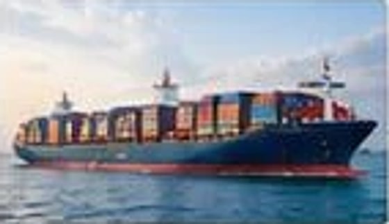 Container ship at sea
