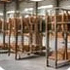 Racks of coir products drying in the factory